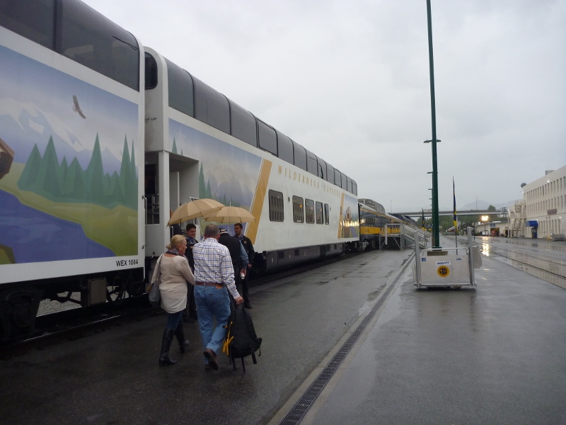 Boarding the train to Denali